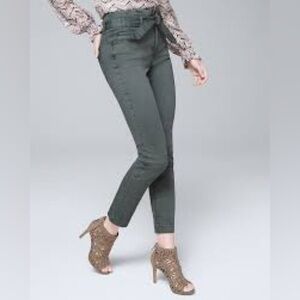White House Black Market High-rise slim crop jeans with removable belt